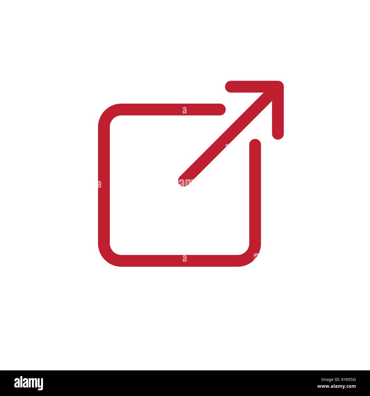 External Link Icon with Arrow and Box for leaving site Stock Vector