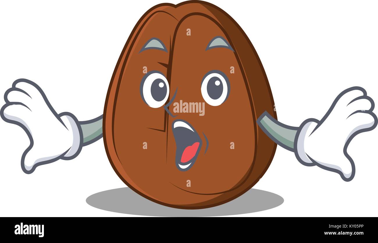 Surprised coffee bean mascot cartoon Stock Vector Image & Art - Alamy
