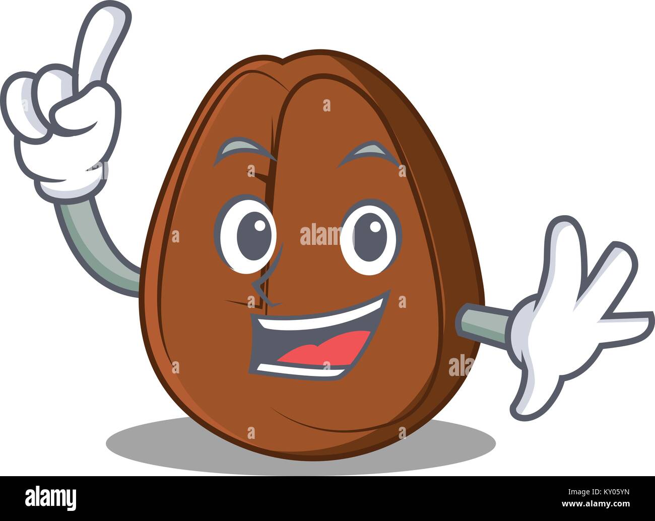 Finger coffee bean mascot cartoon Stock Vector Image & Art - Alamy