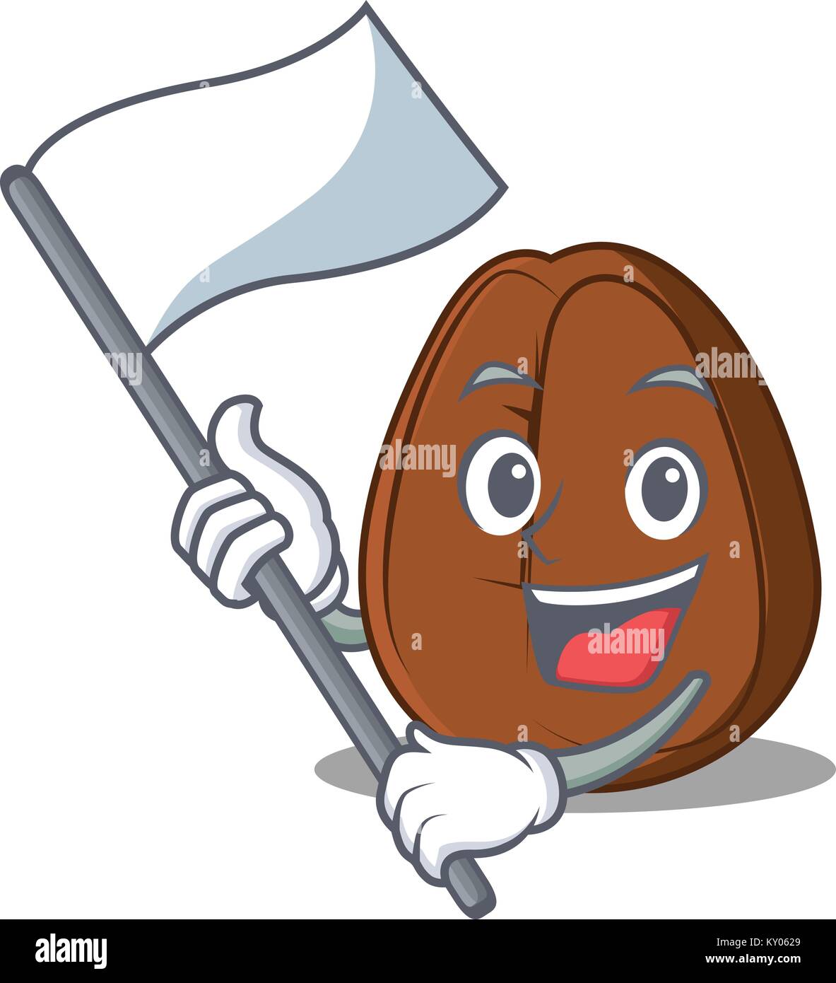 With flag coffee bean mascot cartoon Stock Vector Image & Art - Alamy