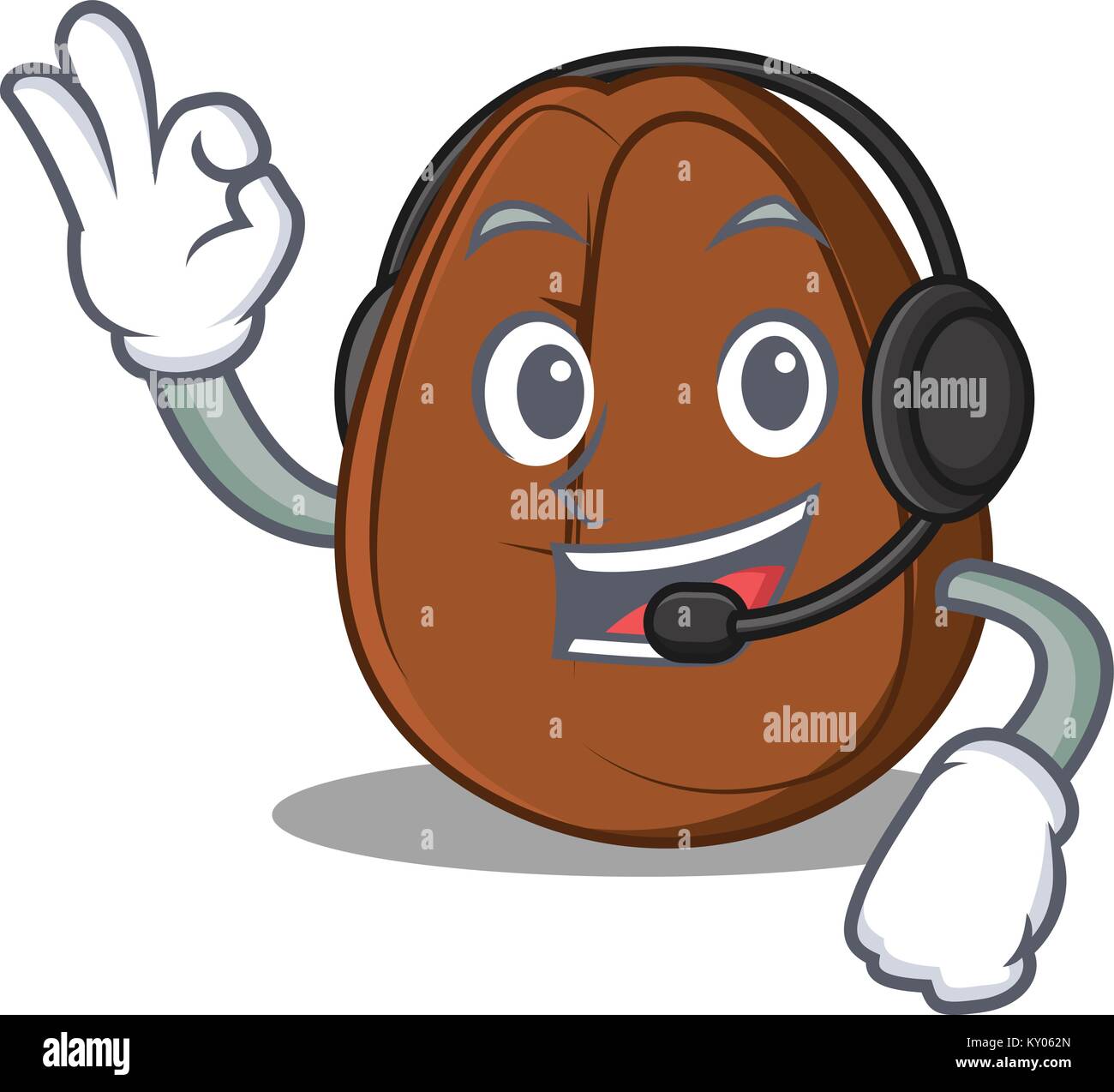With headphone coffee bean mascot cartoon Stock Vector Image & Art - Alamy