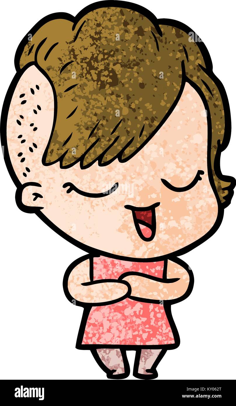 happy cartoon girl Stock Vector Image & Art - Alamy