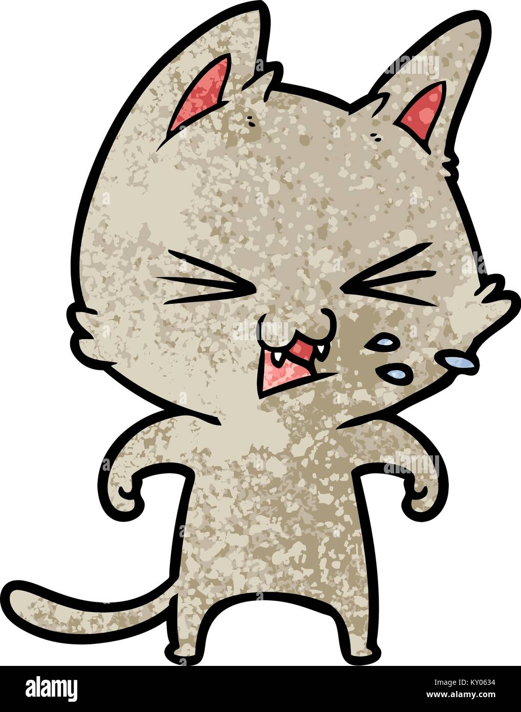 Cute angry cat hissing No.' Sticker