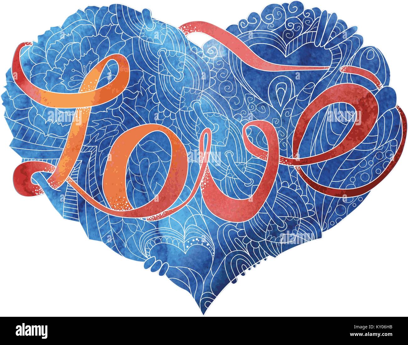 Sketchy doodle blue heart illustration Stock Vector Image & Art - Alamy