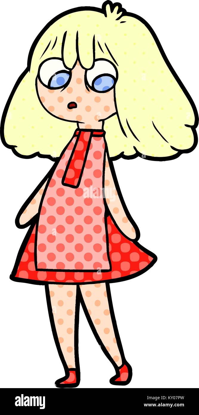 cartoon girl in dress Stock Vector Image & Art - Alamy
