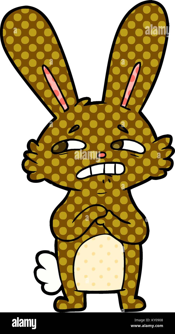 cartoon anxious rabbit Stock Vector Image & Art Alamy