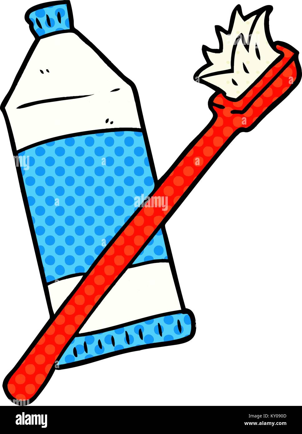 cartoon toothpaste and toothbrush Stock Vector Image & Art Alamy
