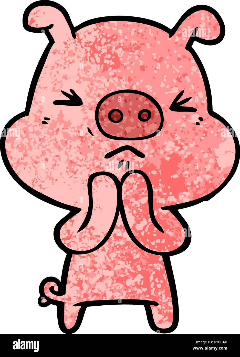 cartoon grumpy pig Stock Vector Image & Art - Alamy