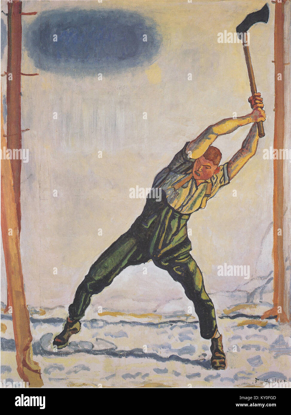 Hodler - Der Holzfäller - 1910 Stock Photo