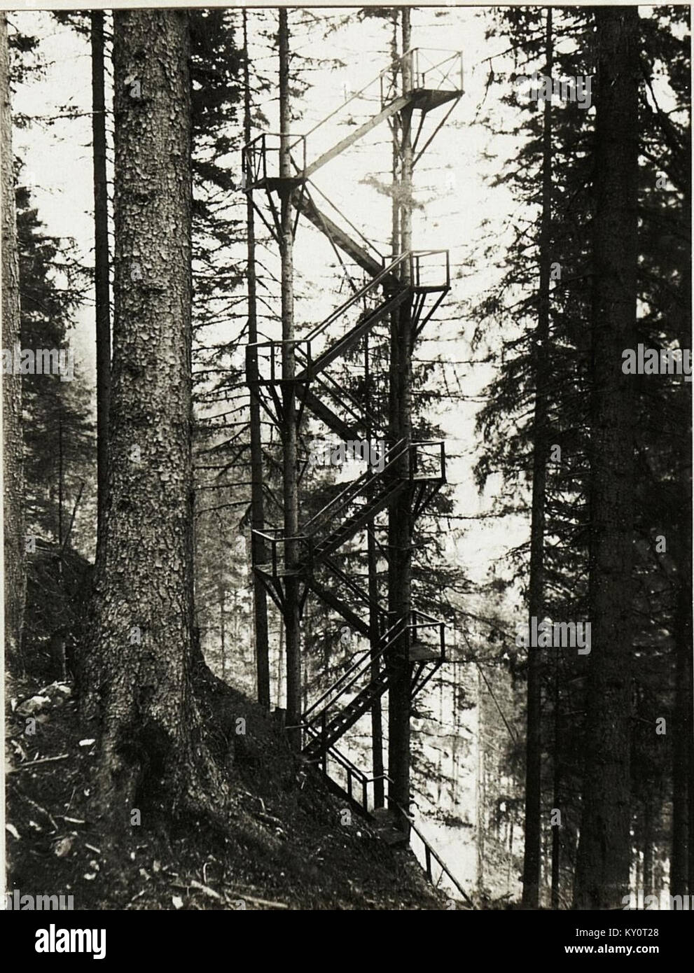 Photograph of an enemy observation post on a slope used for military ...