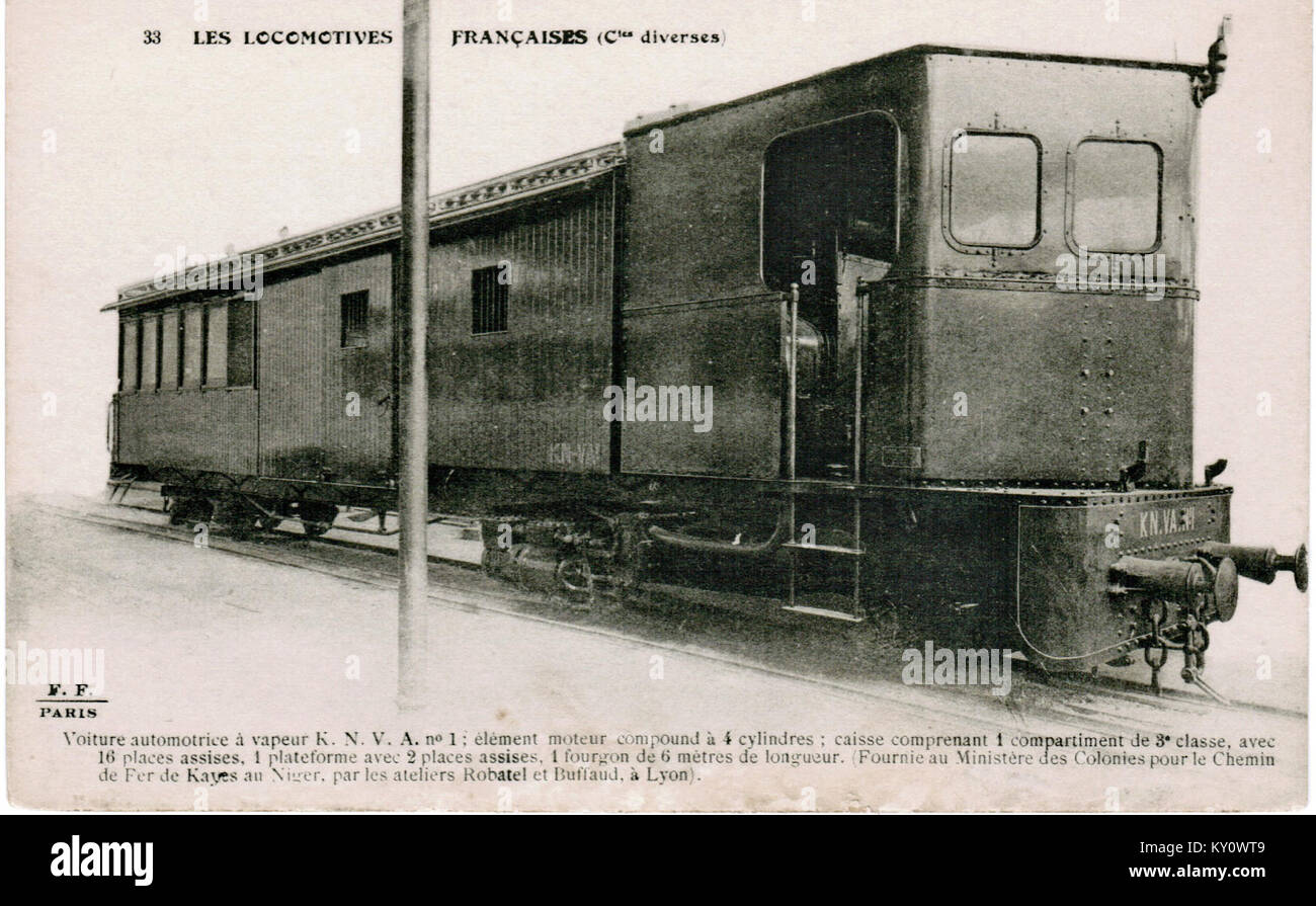 FF 33 - LES LOCOMOTIVES FRANCAISES (Cies diverses) Voiture automotrice à vapeur KNVA n°1 Stock Photo