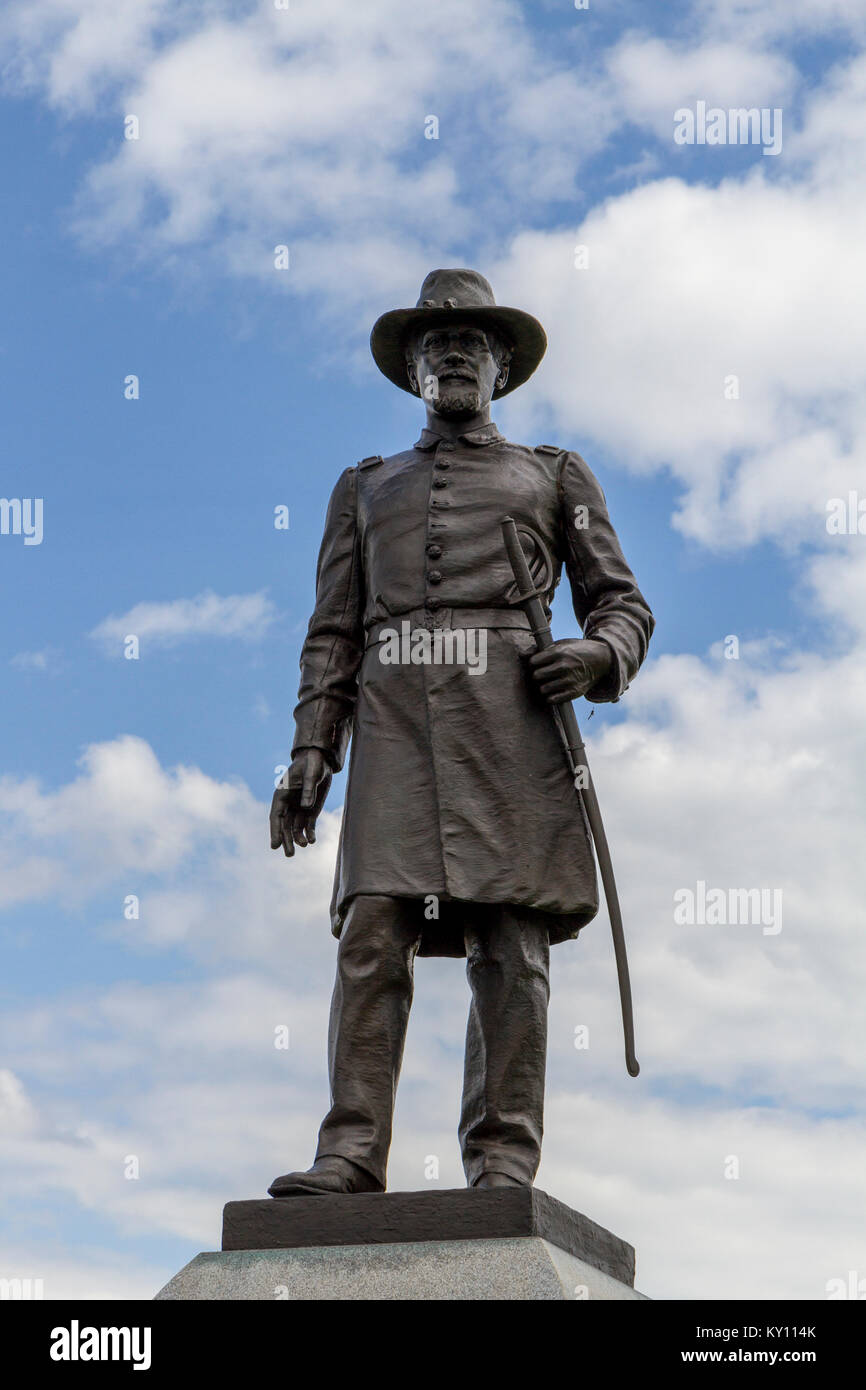 The 13th Vermont Volunteer Infantry Regiment Monument, Gettysburg National Military Park, Pennsylvania, United States. Stock Photo