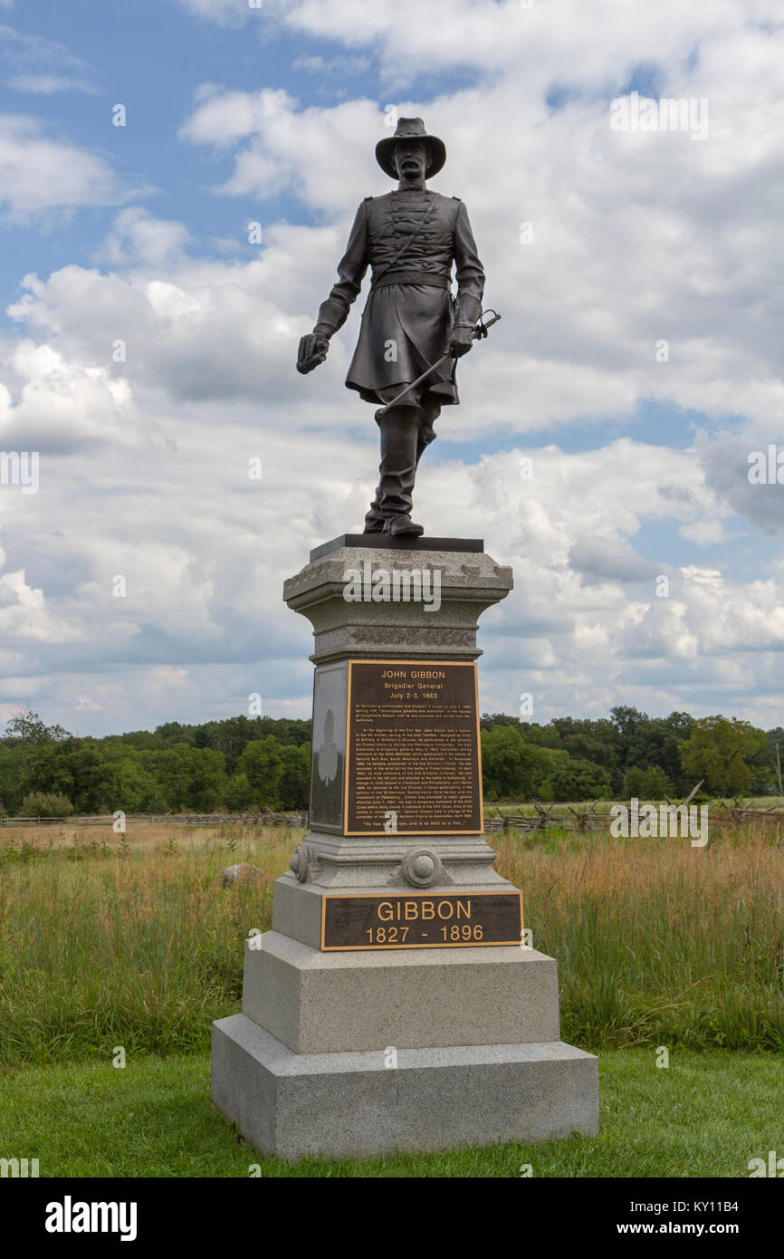 The statue of BrigadierGeneral John Gibbon, Hancock Avenue, Gettysburg