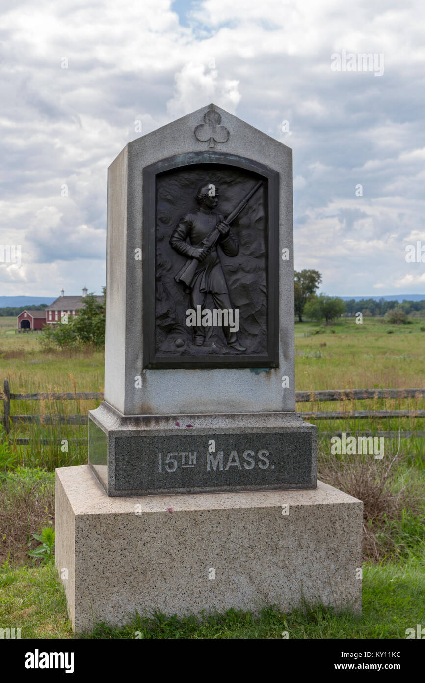 15th massachusetts volunteer infantry regiment monument hi-res stock ...