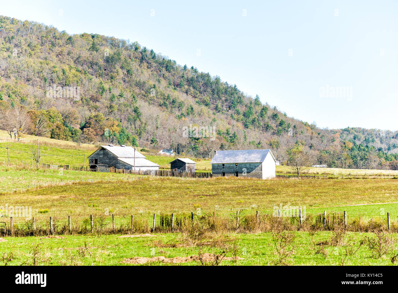 Rural West Virginia farm countryside mountain scenery in Green Bank, WV