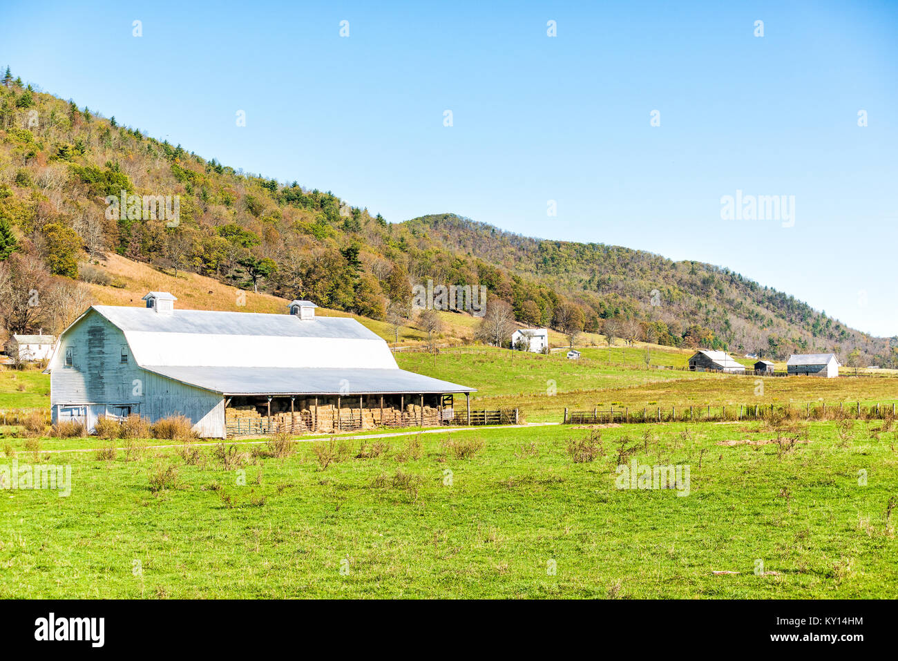 Rural West Virginia farm countryside mountain scenery in Green Bank, WV