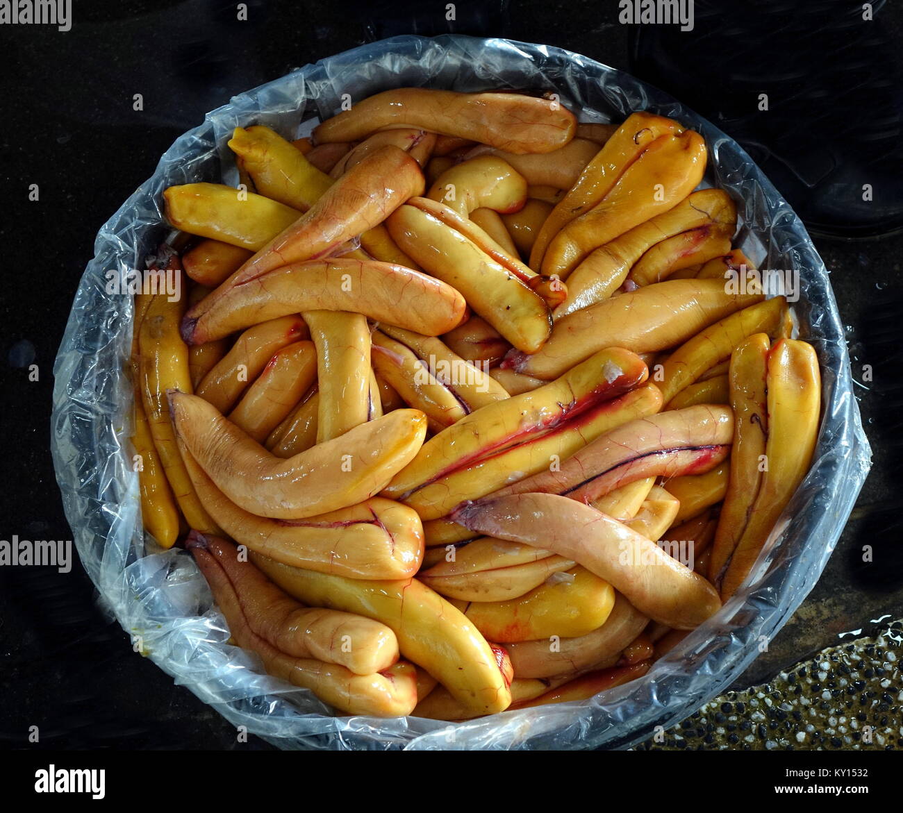 Yellow fish eggs harvested from grey mullet fish Stock Photo Alamy