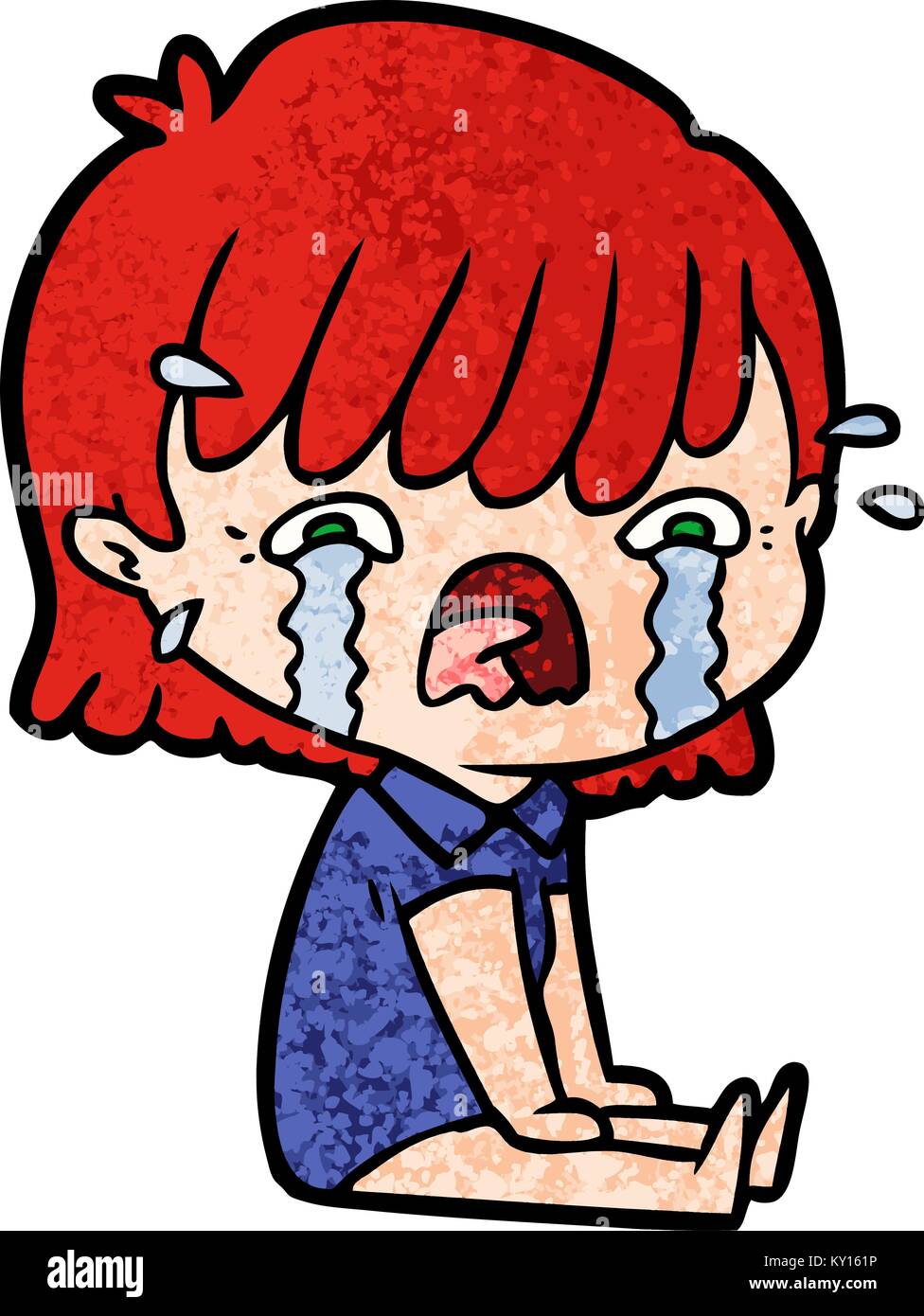 cartoon girl crying Stock Vector Image & Art Alamy