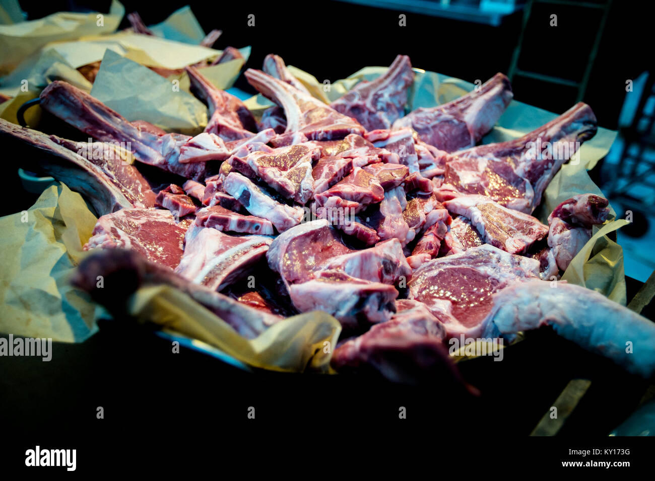Unprocessed Red Meat Examples Making all kinds of red meat, fresh and raw red meat preparation Stock ...