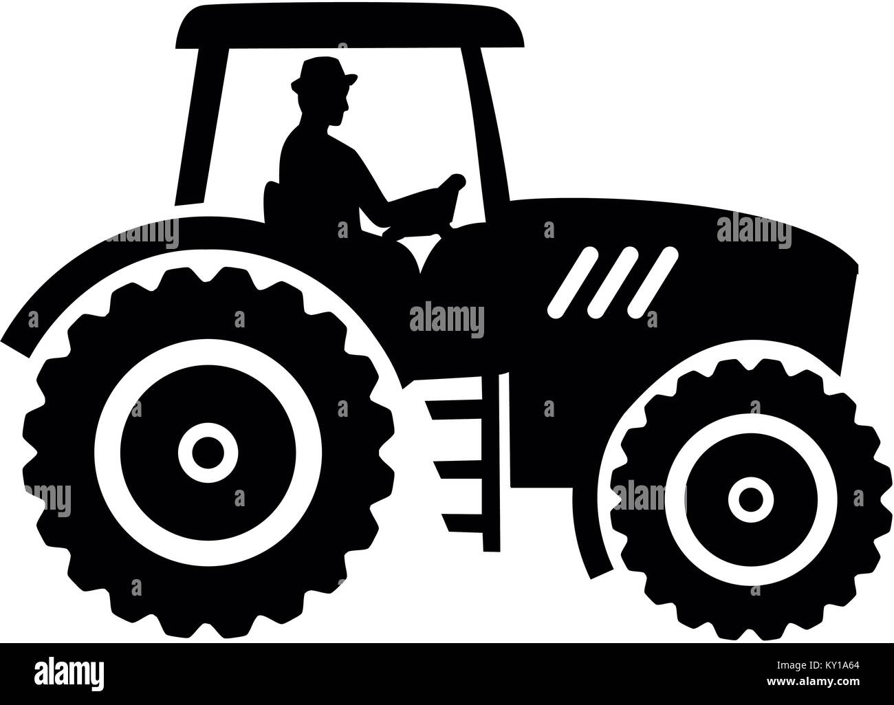 Farmer tractor with male farmer Stock Photo Alamy