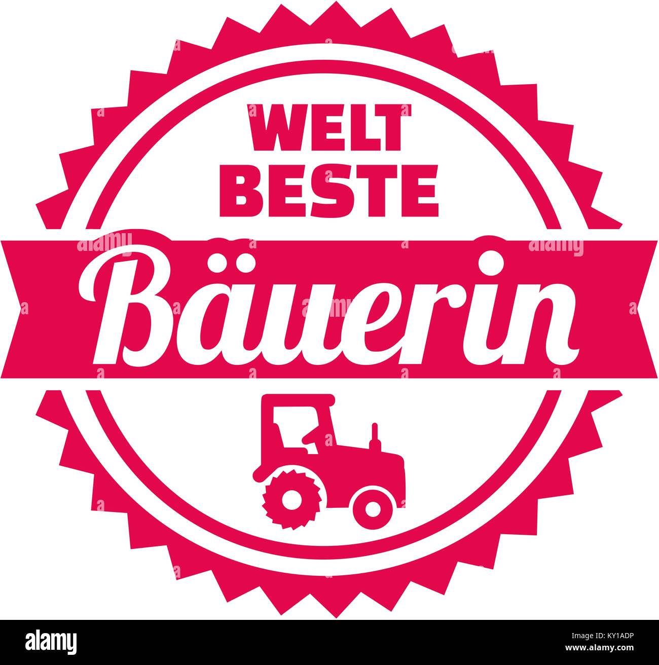 German emblem for worlds best farmer female Stock Photo