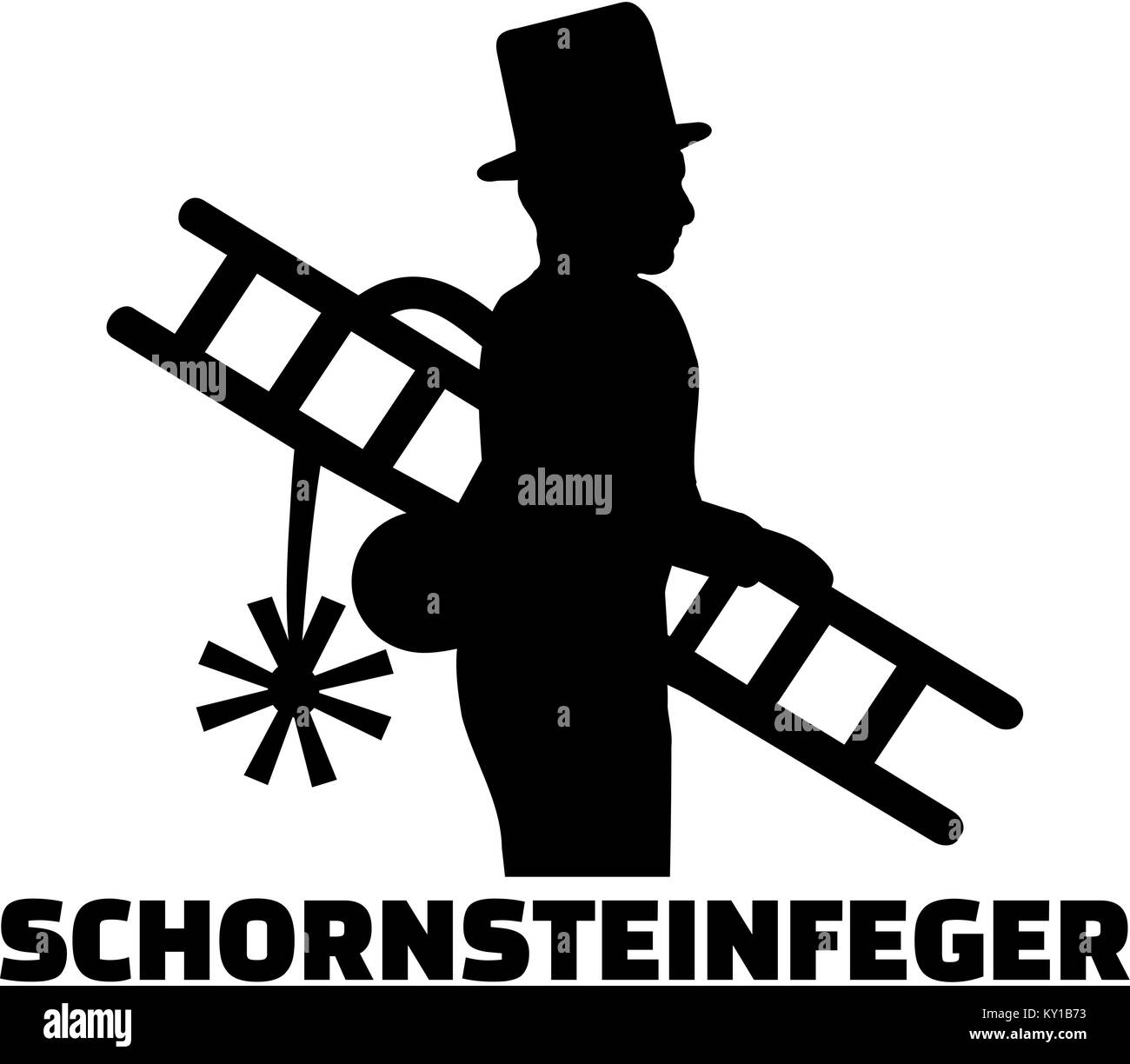 Chimney sweeper with german job title Stock Photo