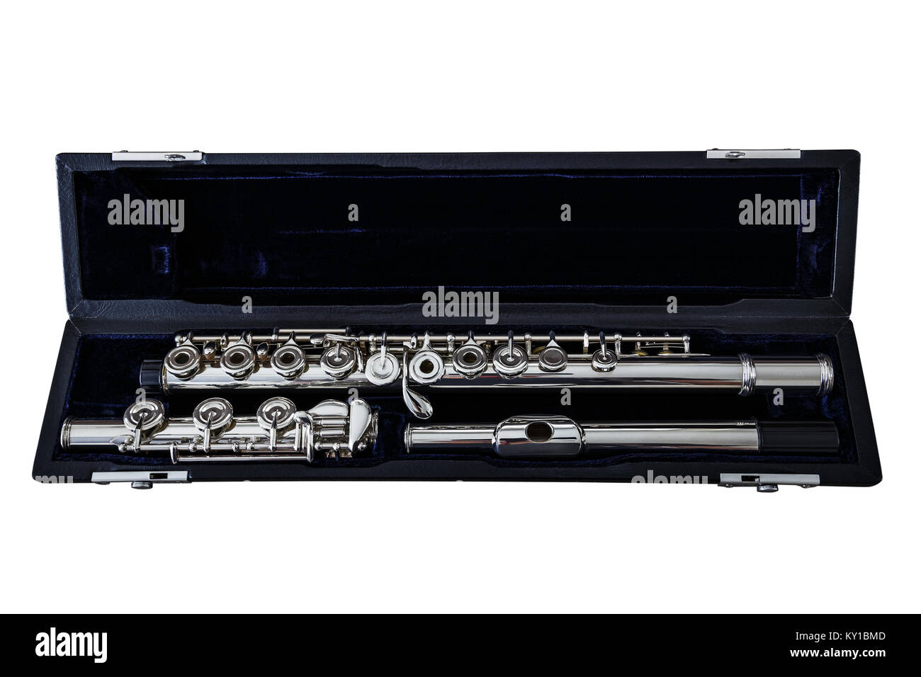Modern Concert Flute on a Wood Table Stock Photo Alamy