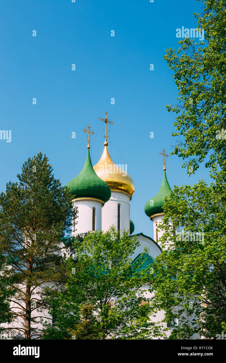 Close up of Transfiguration Cathedral in Monastery of Saint Euthymius in Suzdal, Russia. The monastery was founded in the 14th century Stock Photo