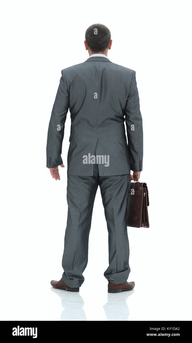 in full growth.rear view. businessman looks ahead Stock Photo - Alamy
