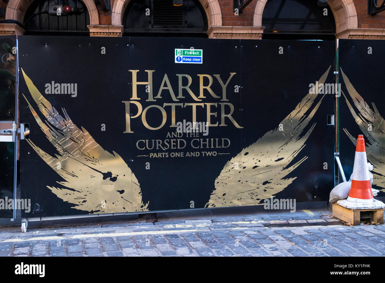 Harry Potter and the cursed child street banner sign poster, london Stock Photo