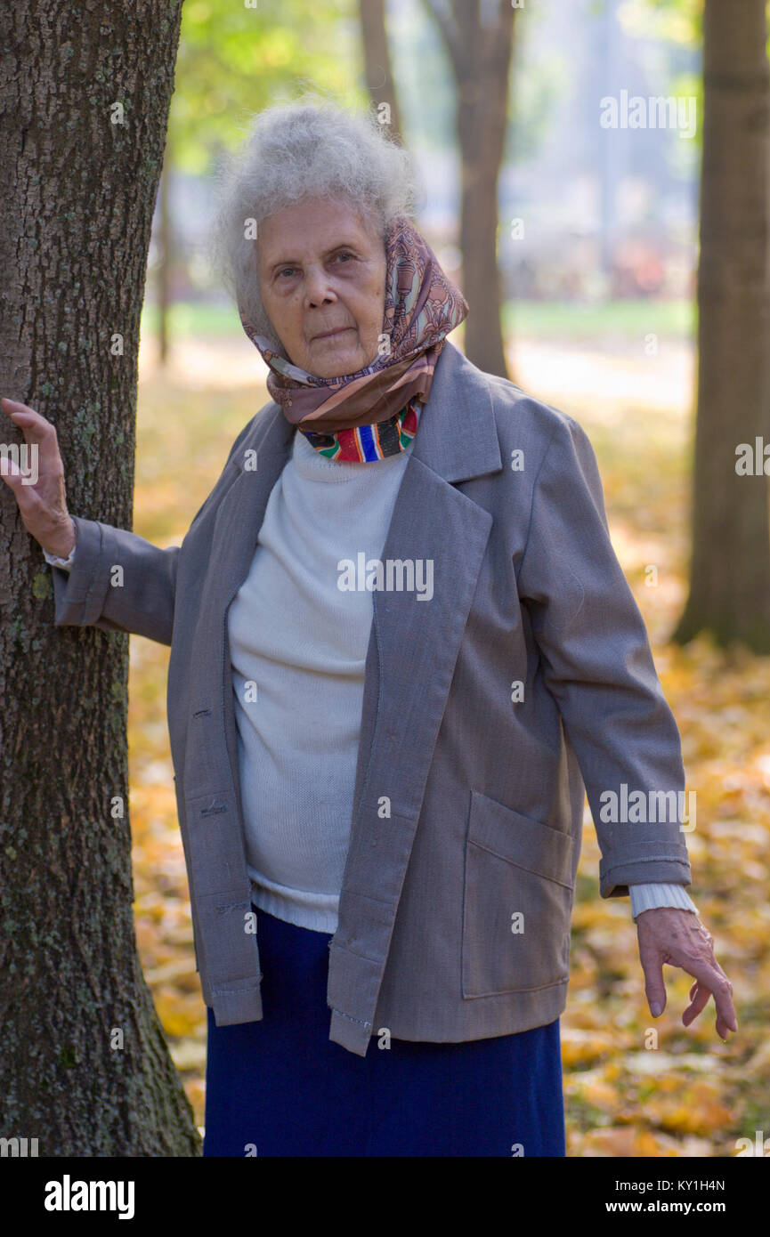 Mature woman outdoors autumn hi-res stock photography and images - Alamy