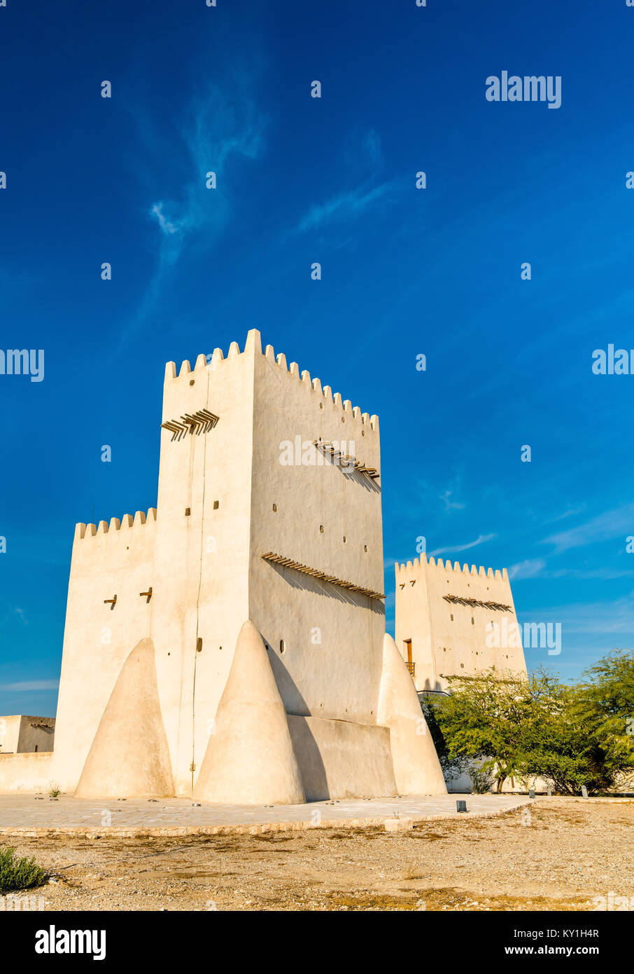 Barzan Towers, watchtowers in Umm Salal Mohammed near Doha - Qatar, the Middle East Stock Photo