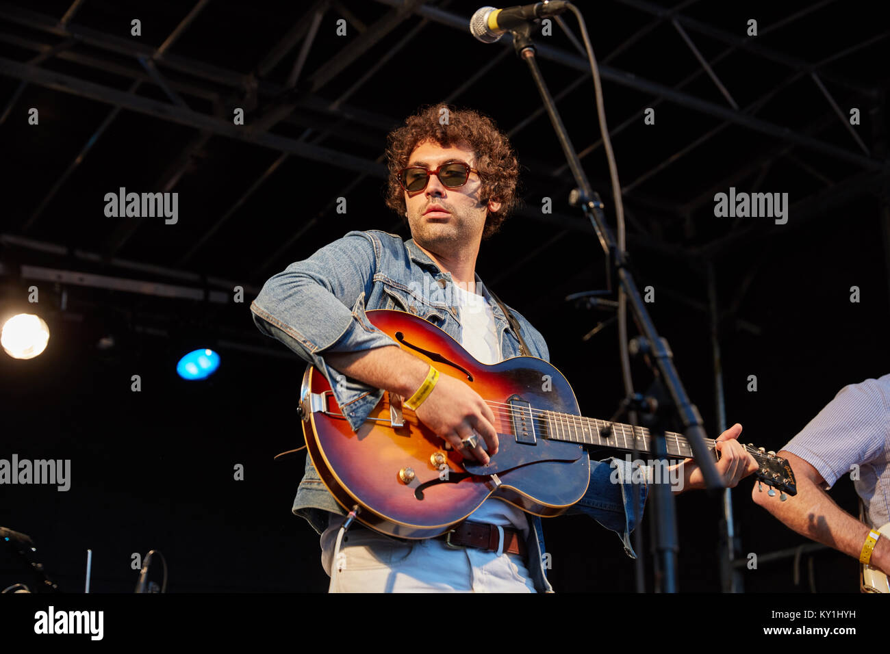 The American rock band Allah-Las performs a live concert at the Norwegian  music festival Piknik i Parken 2016 in Oslo. Here the band's lead singer  and guitarist Miles Michaud is seen live