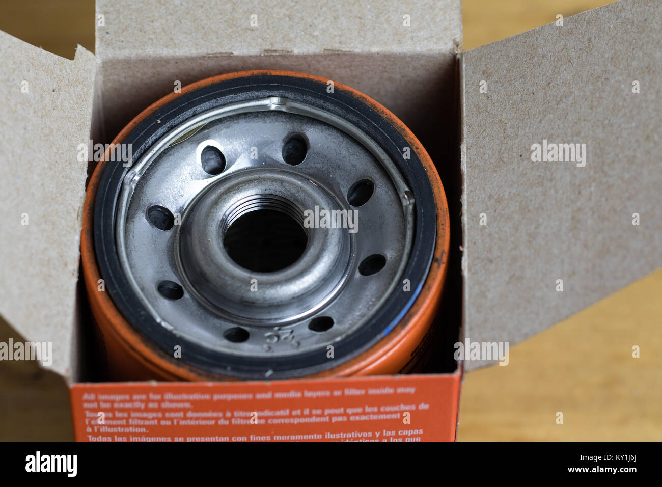close up shot of new automotive oil filter Stock Photo - Alamy