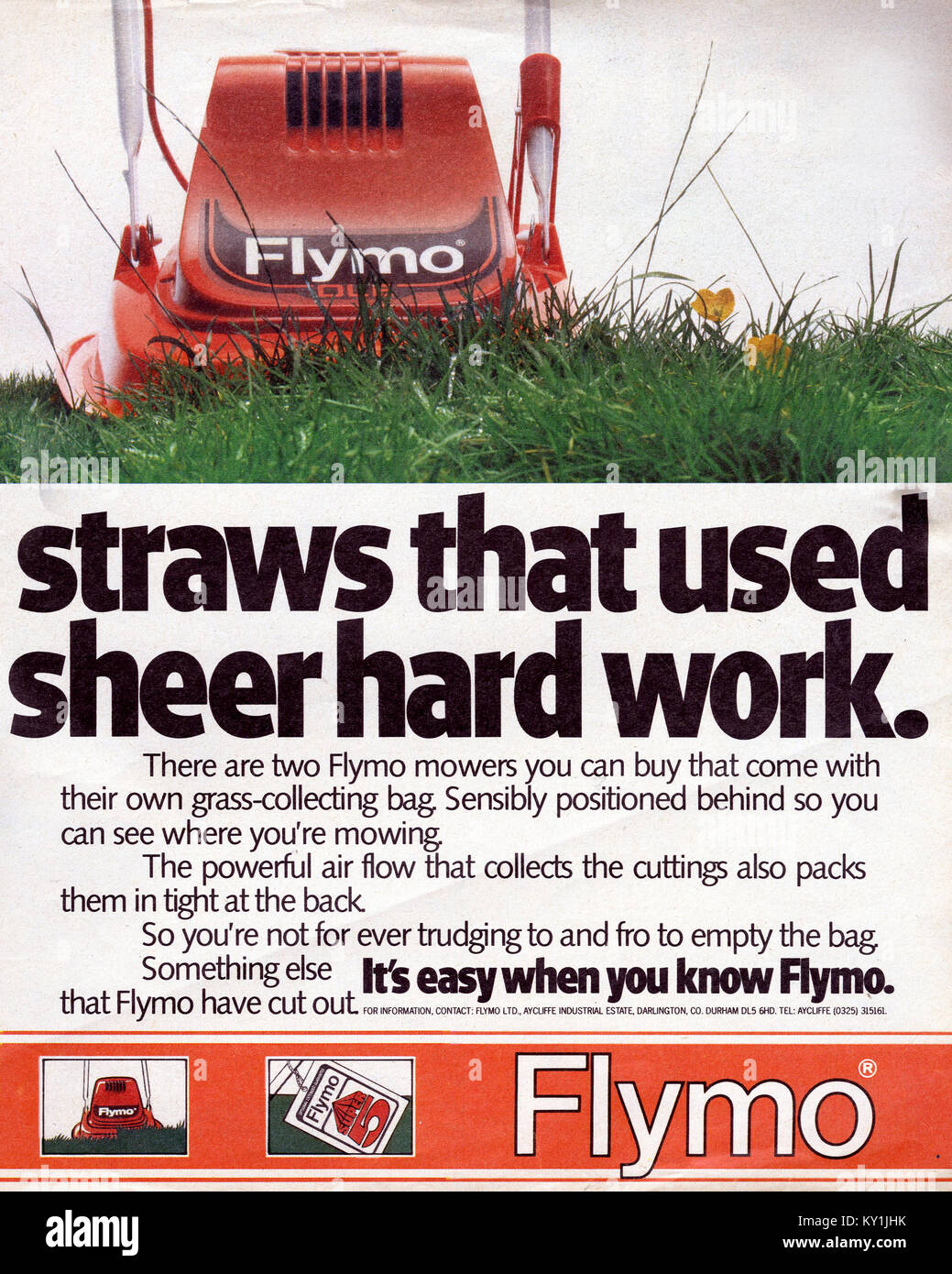 1970s UK Flymo Magazine Advert Stock Photo