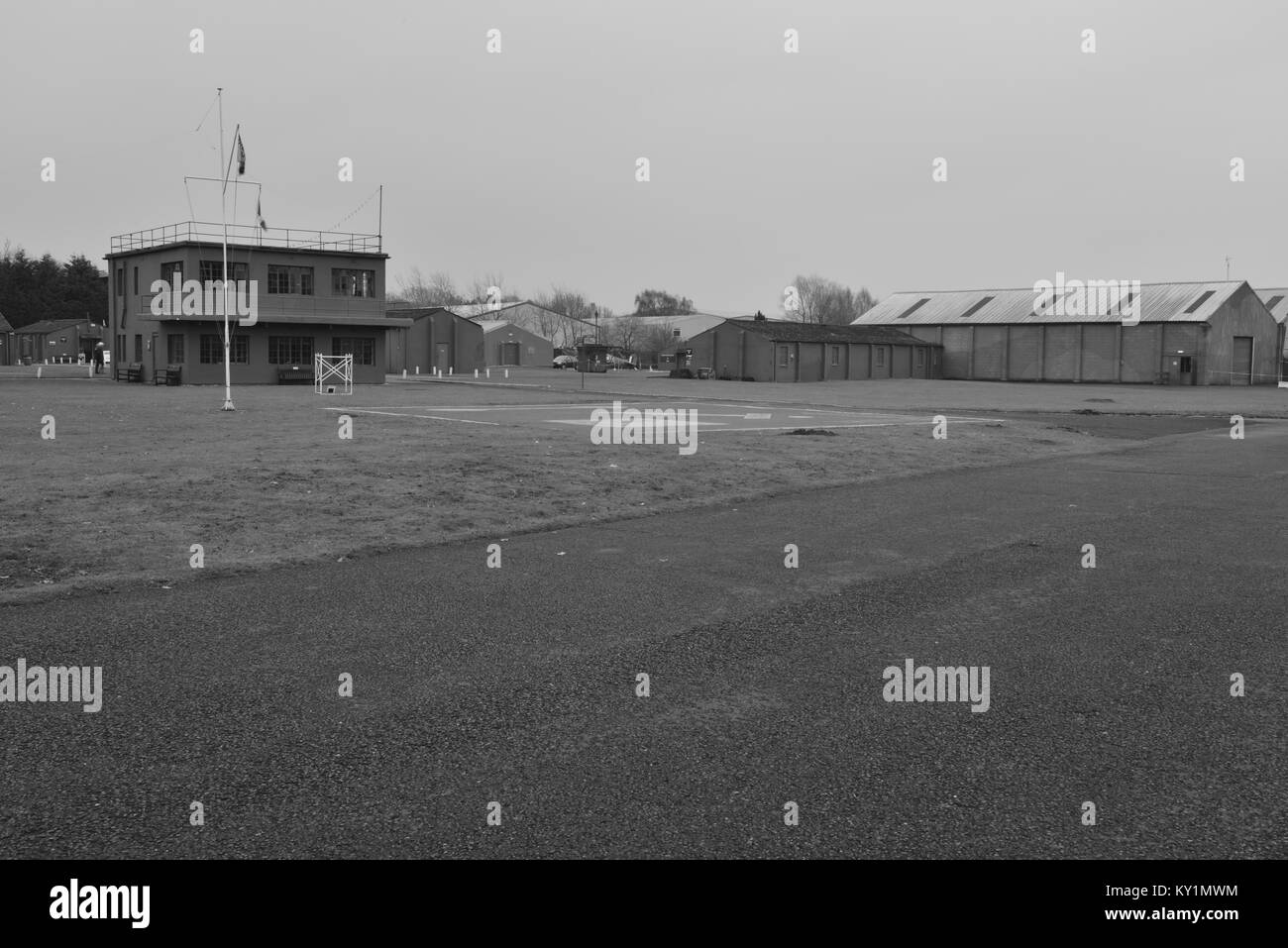 A control tower at a World War Two bomber command base in the UK Stock Photo