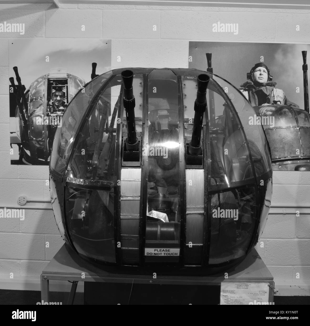 A Machine gun turret from a World War Two British Bomber Stock Photo