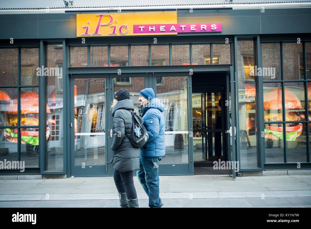 The iPic theater in the South Street Seaport in New York on Wednesday, December 27, 2017. iPic Entertainment Inc. announced that it will list its upcoming initial public offering on the Nasdaq stock exchange. Boca Raton, FL based iPic started in 2006 combining a restaurant and a movie theater experience. (© Richard B. Levine) Stock Photo
