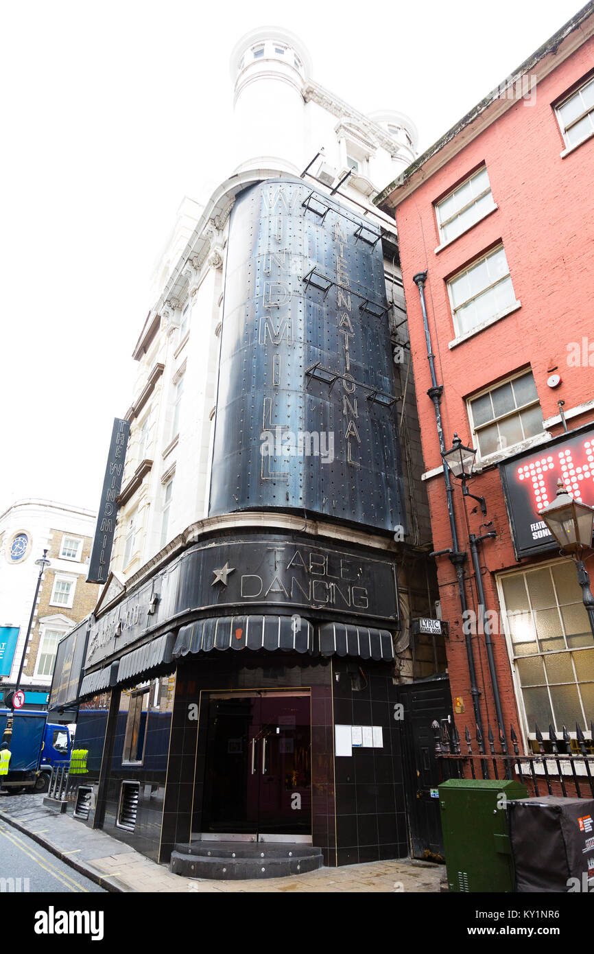 London, UK. Exterior view of The Windmill night club. Stock Photo