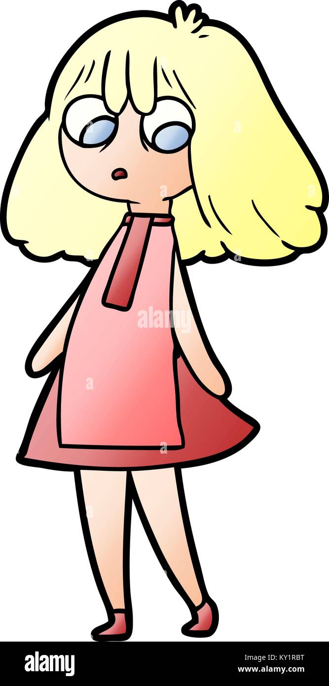 cartoon girl in dress Stock Vector Image & Art Alamy