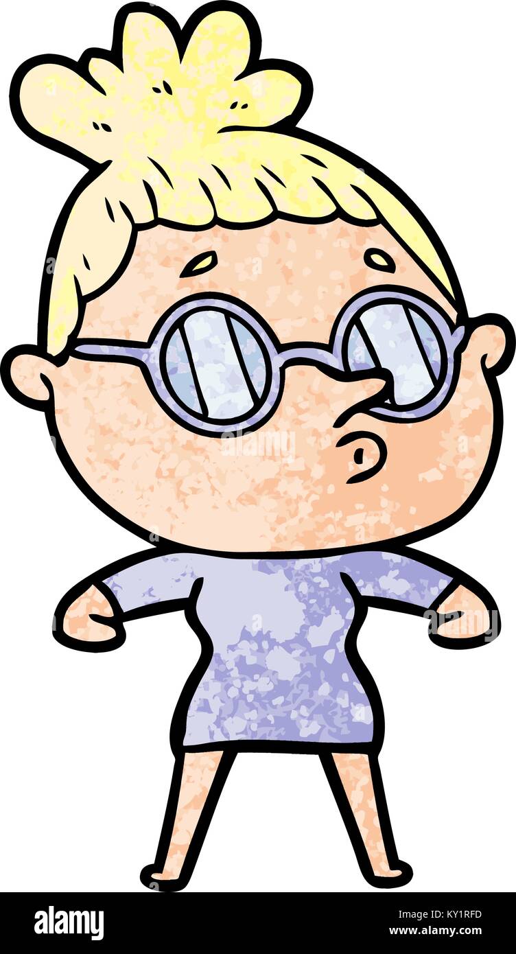cartoon woman wearing glasses Stock Vector Image & Art - Alamy