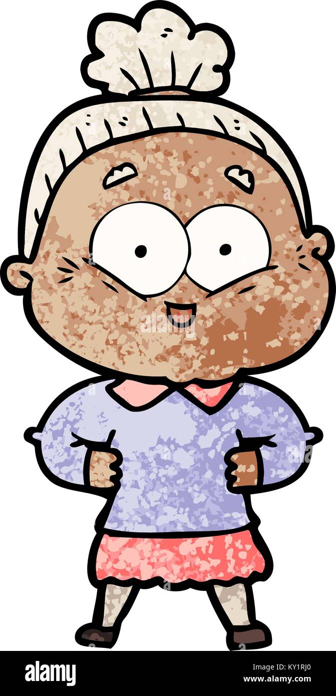 cartoon happy old woman Stock Vector Image &amp; Art - Alamy