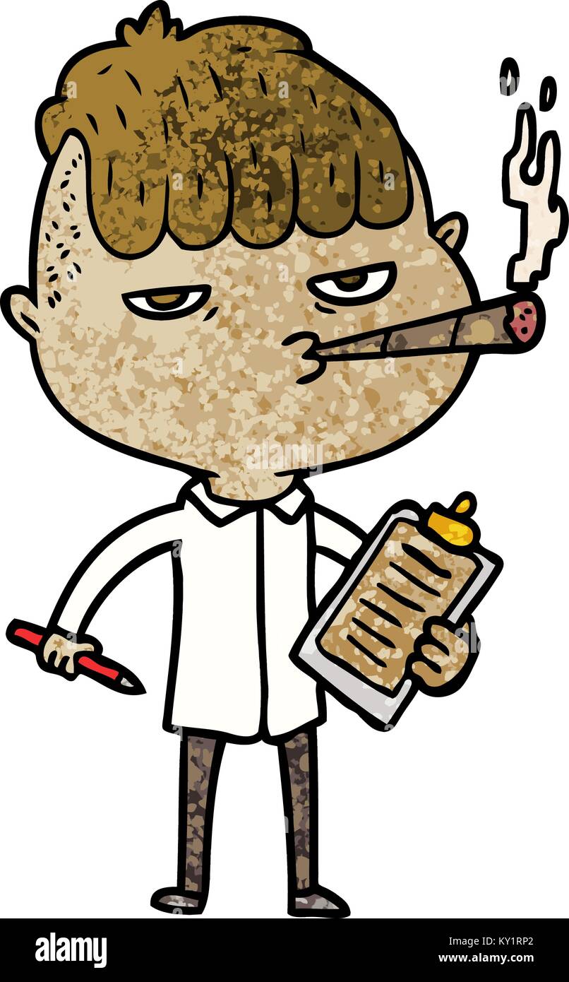 cartoon salesman smoking Stock Vector Image & Art - Alamy
