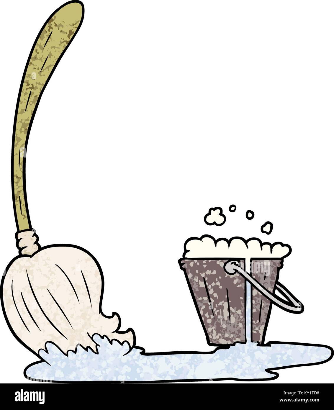 Freehand drawn cartoon mop bucket hires stock photography and images