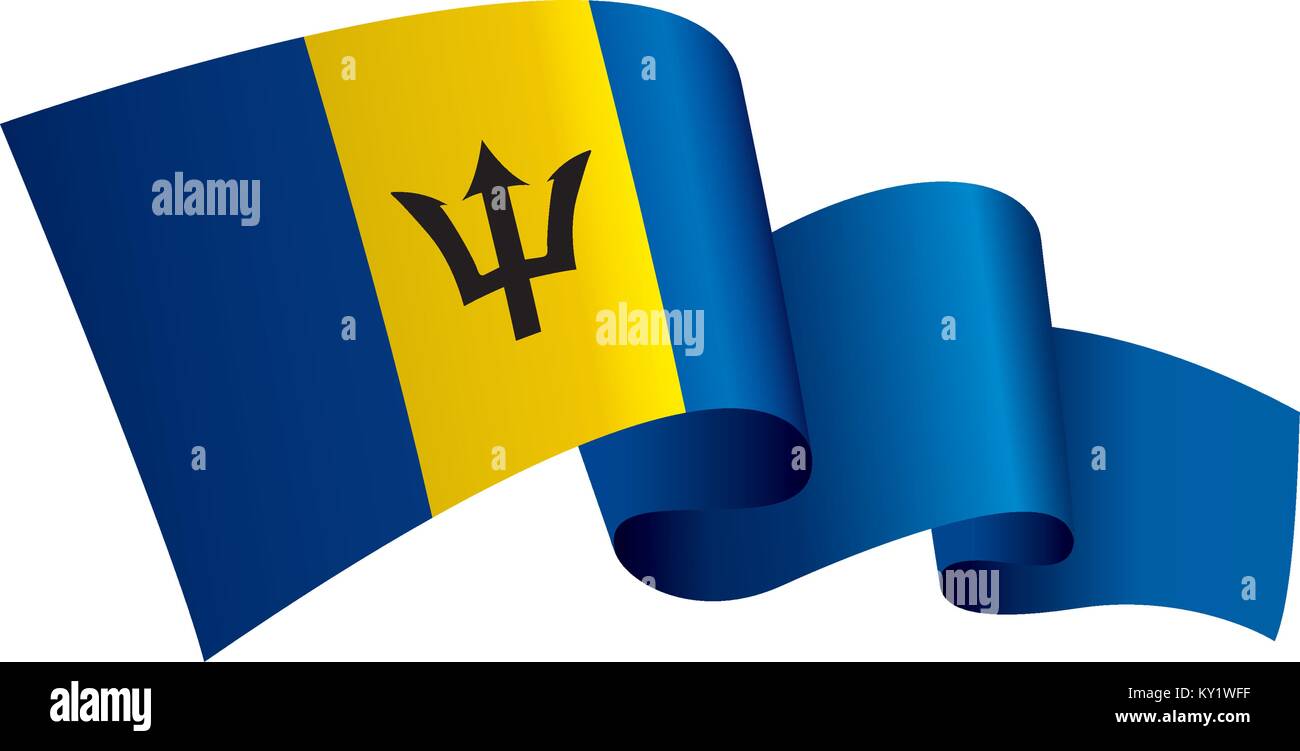 Barbados flag, vector illustration Stock Vector