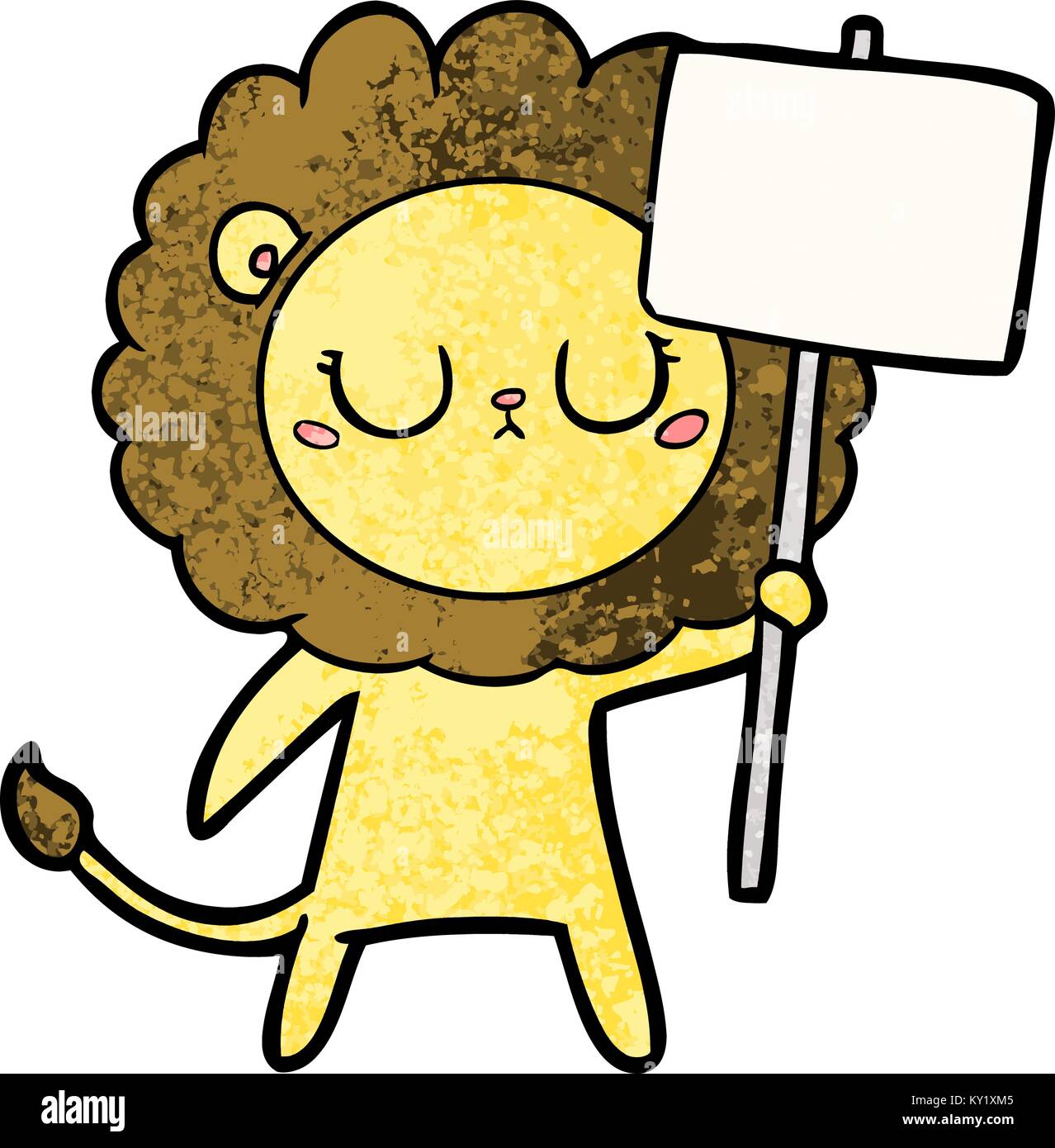 Lion Sign Cartoon cartoon lion with protest sign Stock Vector Image & Art - Alamy