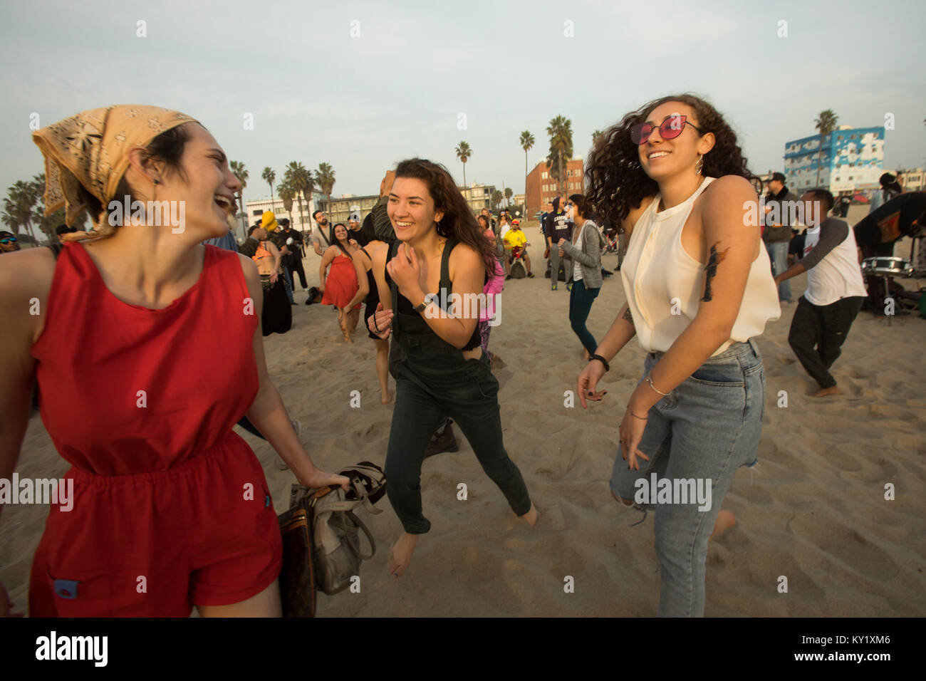 Dancing at the Drum Circle, Venice Beach, Los Angeles, California, USA Stock Photo Alamy