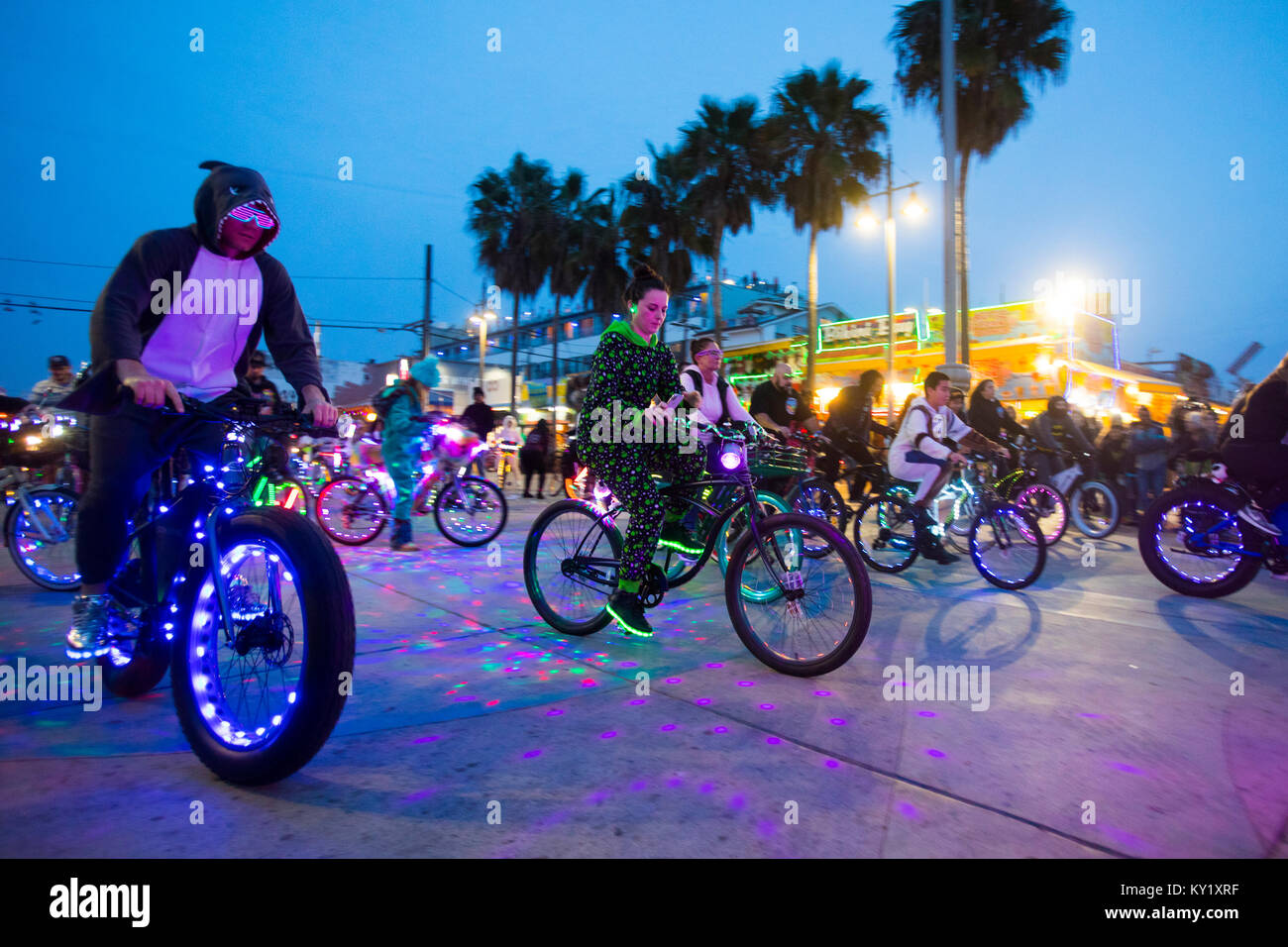 Bicycles at Electric Light Parade, Venice Beach, Los Angeles