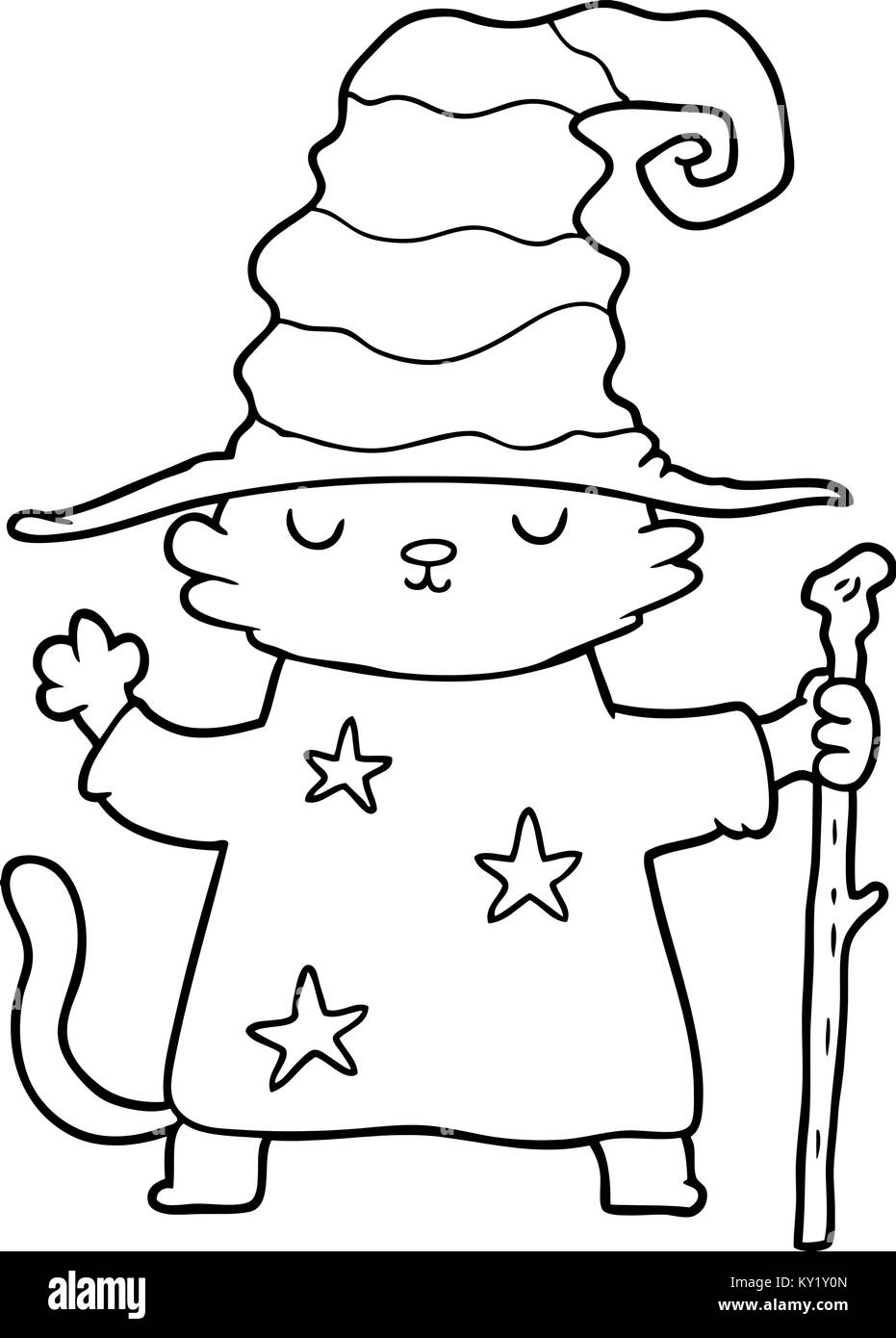 cartoon cat wizard Stock Vector Image & Art - Alamy