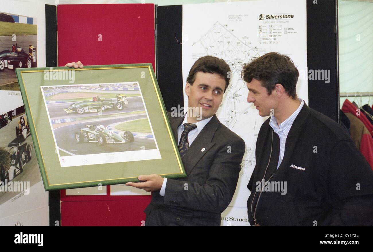 Mark Blundell at a sponsors lunch on race day. 1992 British Grand Prix